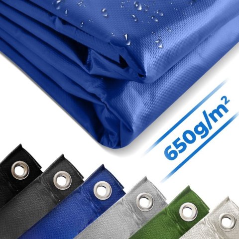 Plandeka JAGO 650 g/m²,aluminiowe oczka, niebieska, 3x6 m