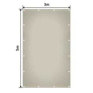 Plandeka JAGO 650 g/m², aluminiowe oczka, szara, 3x5 m