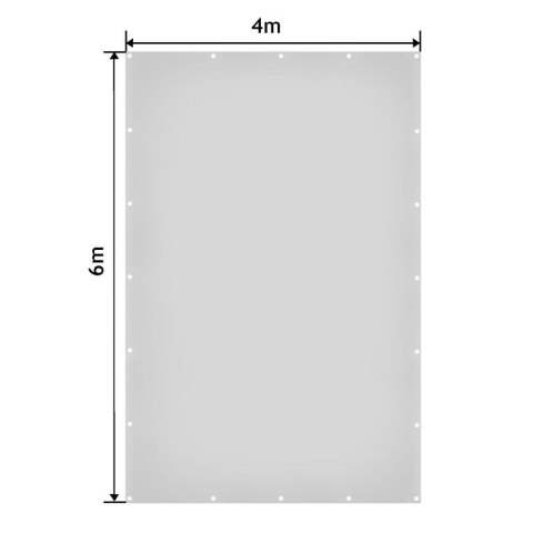 Plandeka ochronna biała 4x6 m 650g/m² z oczkami UV