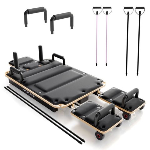 Składany reformer do pilatesu, 109 x 45 x 8-21 cm, czarny