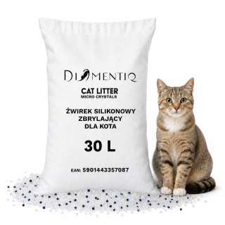 DIAMENTIQ żwirek micro crystals silikonowy, zbrylający dla kota 30l (OUTLET)