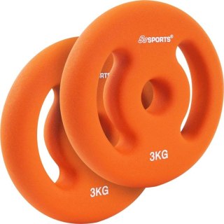 Neoprenowe talerze do hantli 2x3 kg ScSPORTS, pomarańczowe