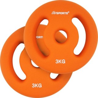 Neoprenowe talerze do hantli 2x3 kg ScSPORTS, pomarańczowe