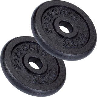 Obciążenia żeliwne 5 kg ScSPORTS, 2x2,5 kg, otwór 30 mm