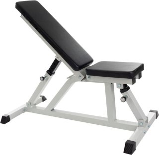 Regulowana ławka treningowa 200 kg, biała, stalowa, antypośl