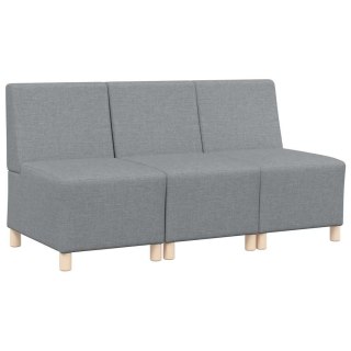 Modułowa sofa bez podłokietników 3 szt. Jasnoszary tkanina