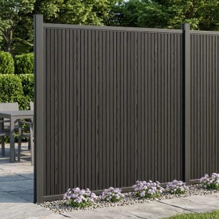 Panel ogrodzeniowy WPC i aluminium Czarny