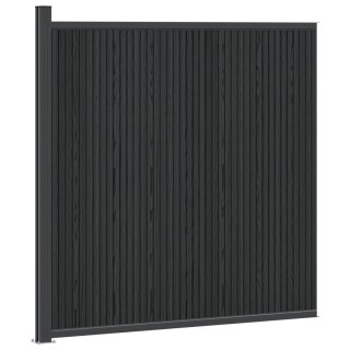 Panel ogrodzeniowy WPC i aluminium Czarny