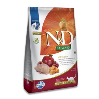 Farmina N&D Pumpkin Neutered sucha karma z przepiórką dla kotów po zabiegu kastracji 5kg (OUTLET)
