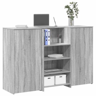 Biurko recepcyjne szare Sonoma 155x50x103,5 cm Drewno klejone