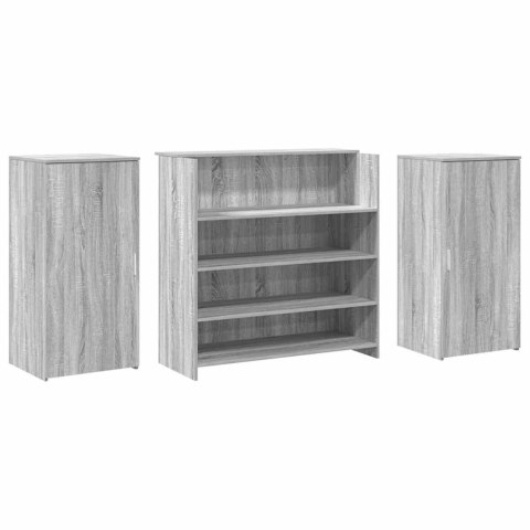 Biurko recepcyjne szare Sonoma 200x50x103,5 cm Drewno klejone