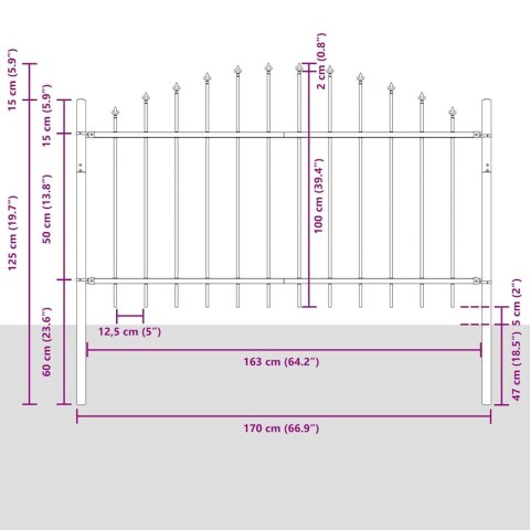 Ogrodzenie Ogrodowe WOERDEN 4 szt. 170 x 140 cm Biały