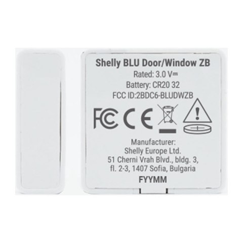 Czujnik drzwi i okien Shelly BLU Door/Window ZB Zigbee, Bluetooth