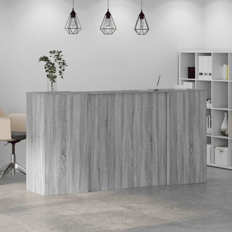 Biurko recepcyjne szare Sonoma 200x50x103,5 cm Drewno klejone