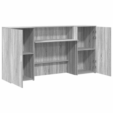 Biurko recepcyjne szare Sonoma 200x50x103,5 cm Drewno klejone