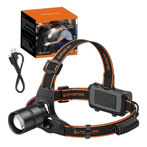 Latarka czołowa SUPERFIRE HL71 500lm USB
