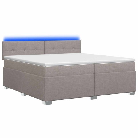 Łóżko Box Spring z materacem i LED Ciemnoszary 200 x 200 cm