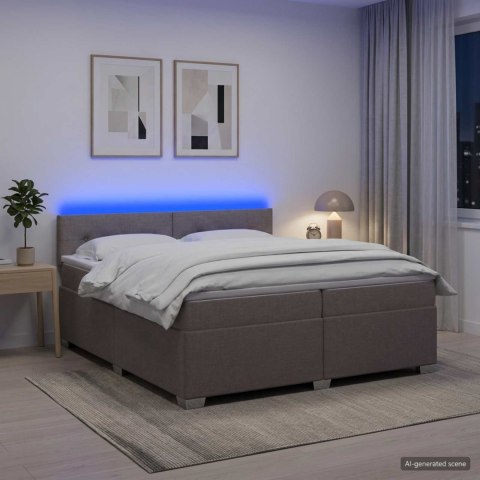 Łóżko Box Spring z materacem i LED Ciemnoszary 200 x 200 cm