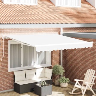VidaXL Markiza wysuwana Biały 300 x 250 x 165 cm Poliester i aluminium