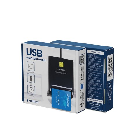 GEMBIRD UNIWERSALNY CZYTNIK KART SMART CARD USB, CZARNY