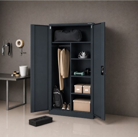 Iron Mate Szafa Gospodarcza Metalowa SATURN 185x90x45 Antracyt RAL7016