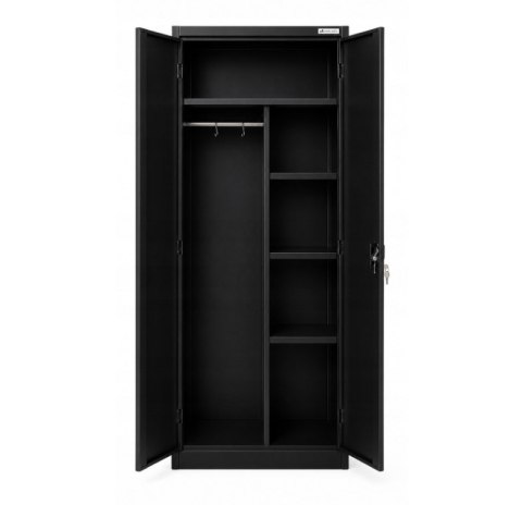 Iron Mate Szafa Gospodarcza Metalowa SATURN 185x90x45 Czarna RAL9005