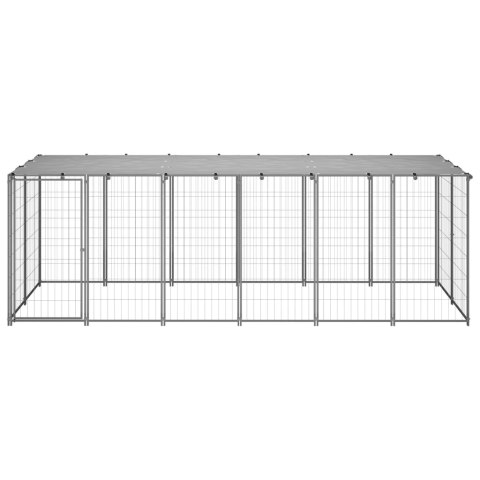 Kojec dla psa, srebrny, 330x110x110 cm, stalowy