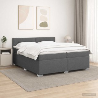 Łóżko Box Spring z materacem i LED ciemnoszary 200 x 200 cm