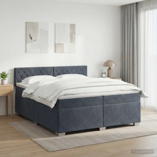 Łóżko Box Spring z materacem i LED ciemnoszary 200 x 200 cm