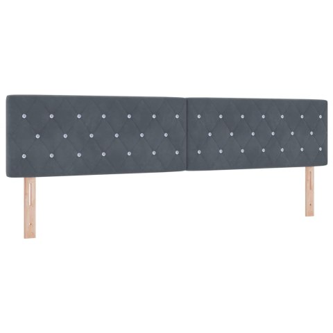 Łóżko Box Spring z materacem i LED ciemnoszary 200 x 200 cm