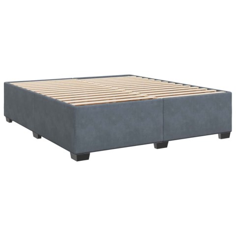 Łóżko Box Spring z materacem i LED ciemnoszary 200 x 200 cm