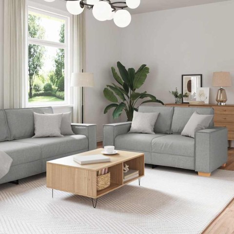 Sofa 3 szt. Szary chmur Tkanina lniana