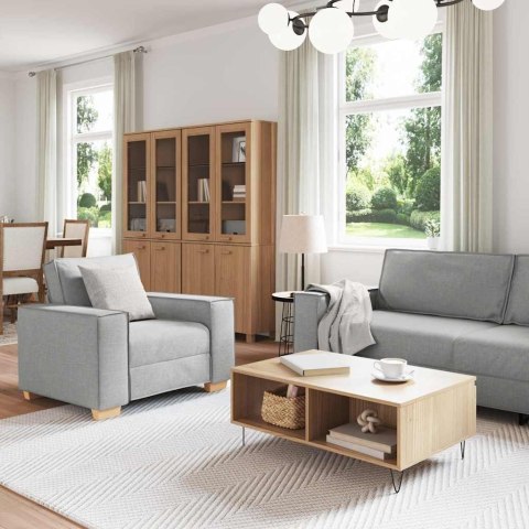 Sofa 3 szt. Szary chmur Tkanina lniana