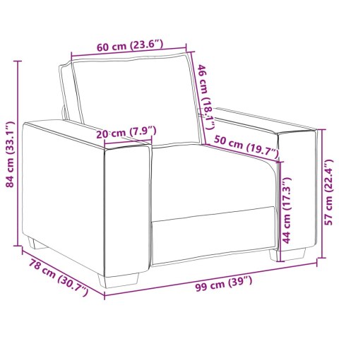 Sofa 3 szt. Szary chmur Tkanina lniana