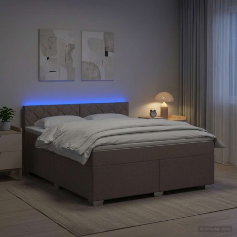 Łóżko Box Spring z materacem i LED Ciemnoszary 180 x 200 cm