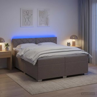 Łóżko Box Spring z materacem i LED Ciemnoszary 200 x 200 cm