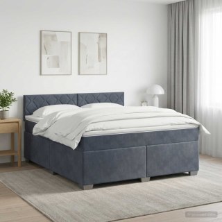 Łóżko Box Spring z materacem i LED ciemnoszary 180 x 200 cm