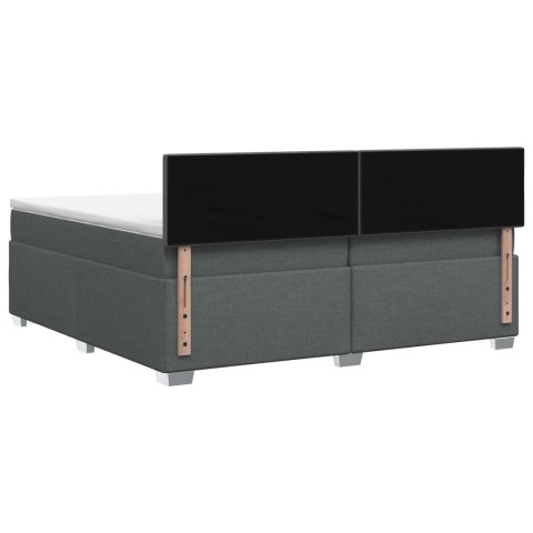 Łóżko Box Spring z materacem i LED ciemnoszary 200 x 200 cm