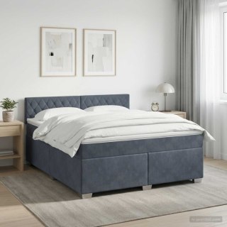 Łóżko Box Spring z materacem i LED ciemnoszary 140 x 200 cm