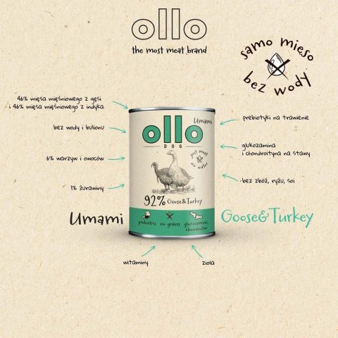 Ollo Umami Gęś i Indyk 850g
