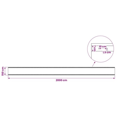 Plandeka Leno, 260 g/m², 1,5x20 m, biała