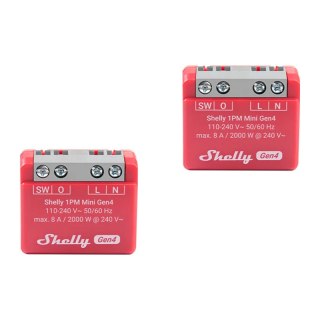 Zestaw 2 Sterowników Shelly 1PM Mini Gen4 Zigbee/Matter