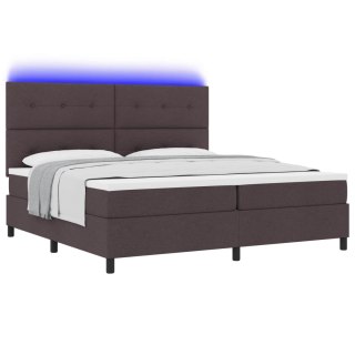 VidaXL Łóżko sprężynowe ciemnobrązowy 200 x 200 cm tkanina