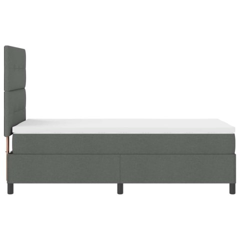 VidaXL Łóżko sprężynowe z paskami LED ciemno szary 90 x 200 cm tkanina