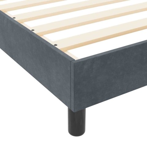 VidaXL Łóżko sprężynowe Z zagłówkiem ciemno szary 200 x 200 cm Aksamit
