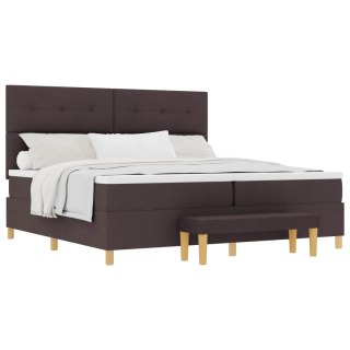 VidaXL Łóżko sprężynowe ciemnobrązowy 200 x 200 cm tkanina