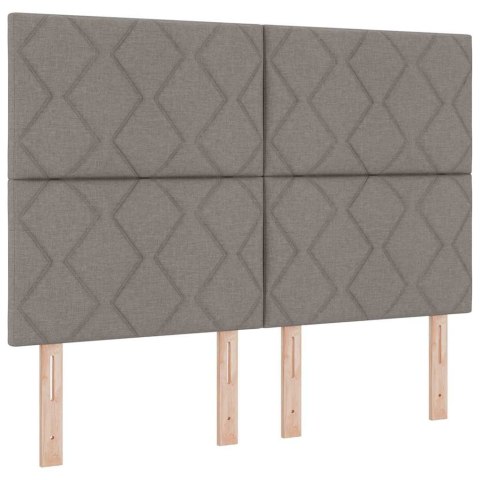 VidaXL Łóżko sprężynowe z paskami LED Ciemnoszary 140 x 190 cm tkanina