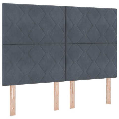 VidaXL Łóżko sprężynowe z paskami LED Ciemnoszary 140 x 200 cm Aksamit