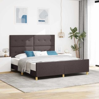 VidaXL Ramka łóżka Z zagłówkiem ciemnobrązowy 180 x 200 cm tkanina