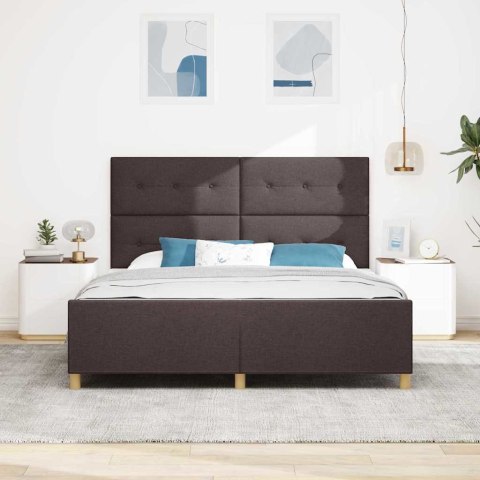 VidaXL Ramka łóżka Z zagłówkiem ciemnobrązowy 180 x 200 cm tkanina